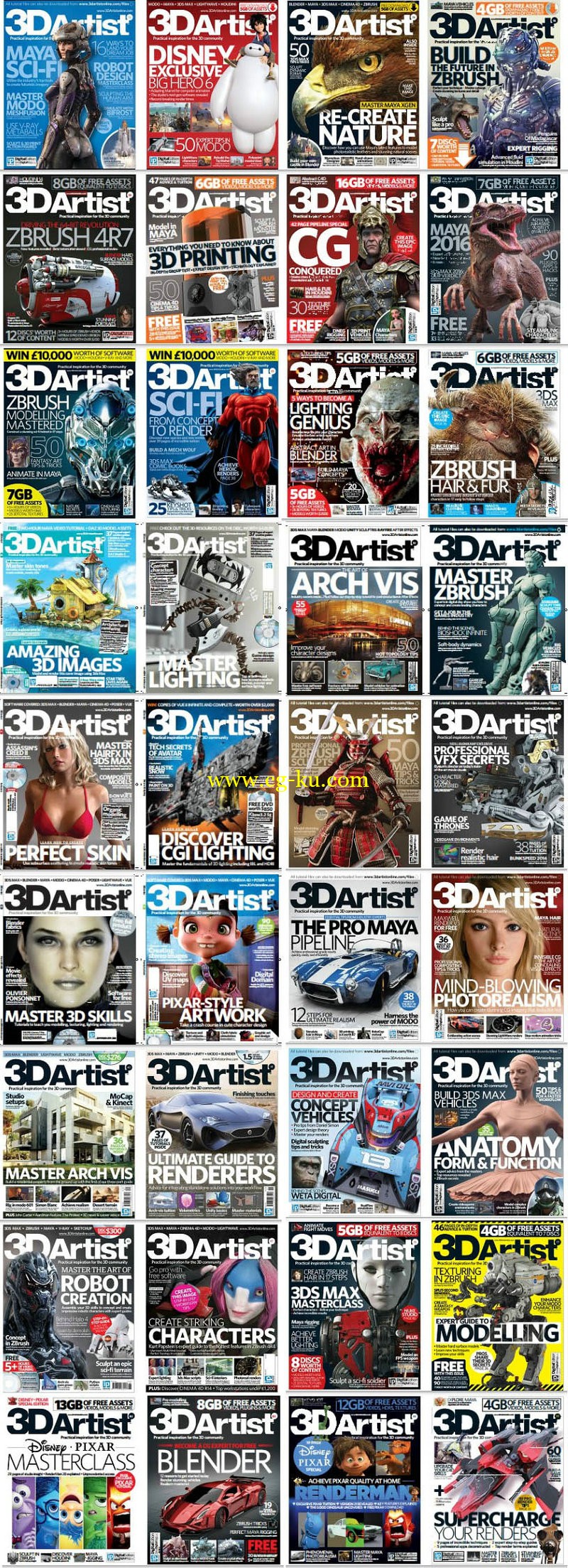 3D Artist 杂志2009-2015年合集72本的图片2