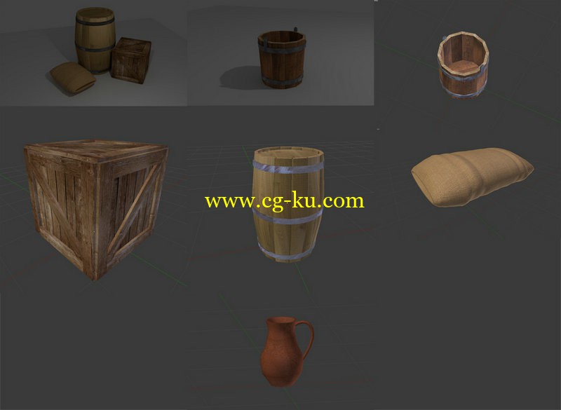 TurboSquid - Medieval Container Set的图片2