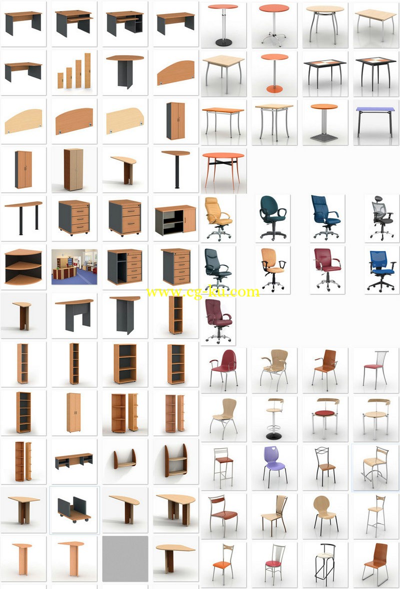 3D New style (Ukraine), furniture for offices, cafes, home max 3ds gsm pdf的图片1