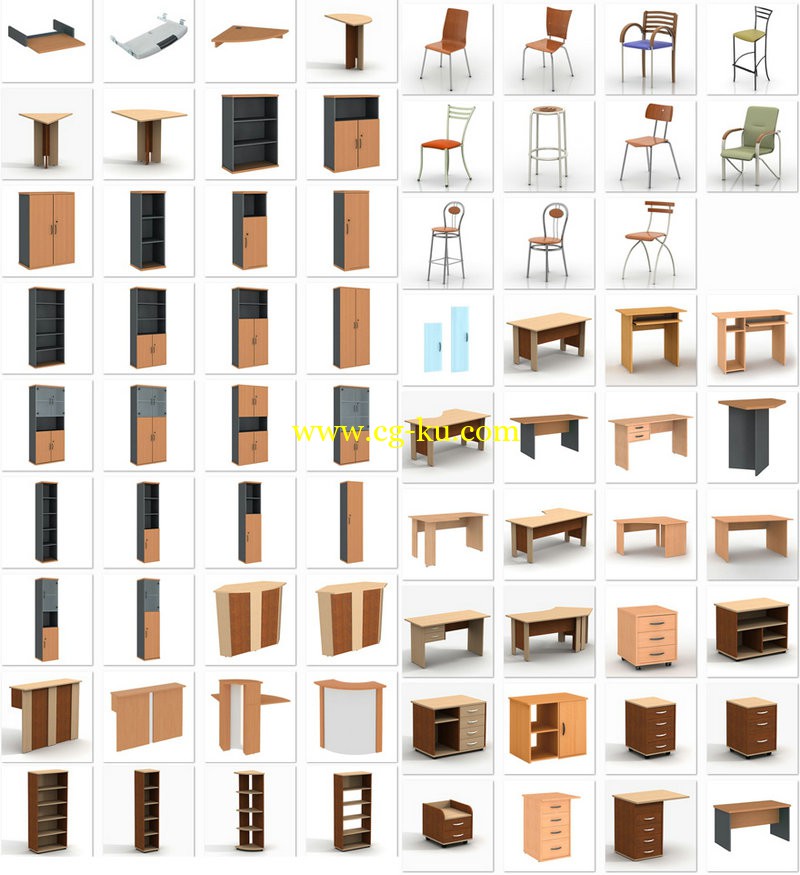 3D New style (Ukraine), furniture for offices, cafes, home max 3ds gsm pdf的图片2