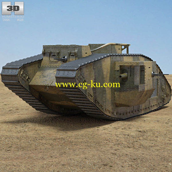 Hum3D - Mark V 3D model Tank OBJ MAX C4D的图片1