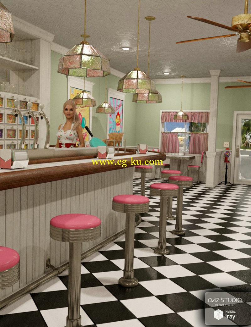 Mirandas Ice Cream Parlor - C4D -FBX的图片1