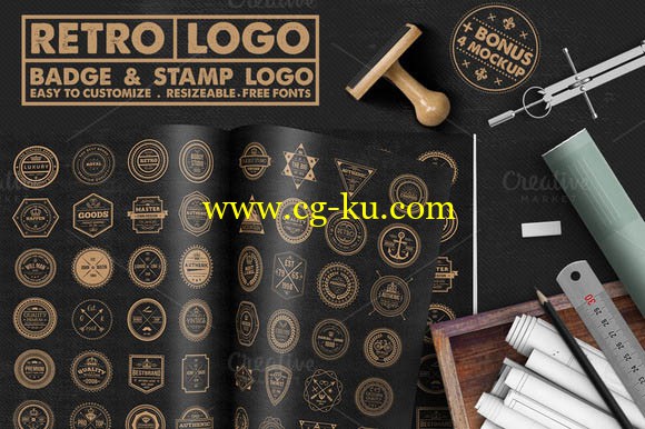 creativemarket - Retro Badge & Stamp Logo的图片1