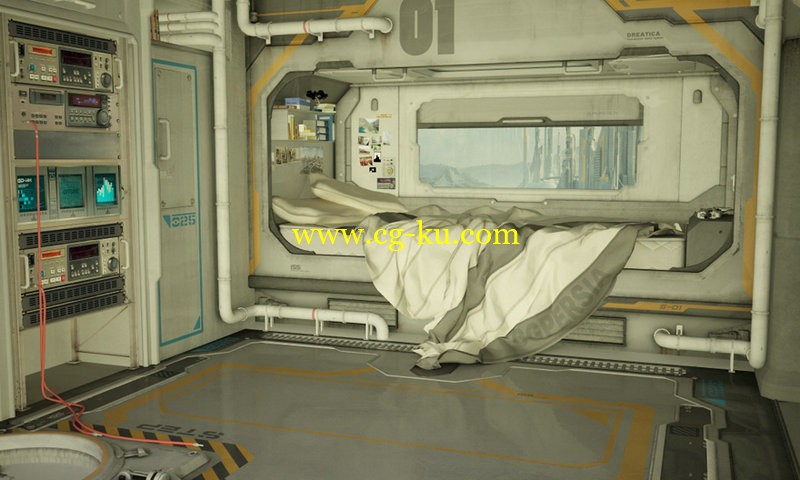 ​SciFi Bedroom by Stonemason Fbx - C4d的图片1