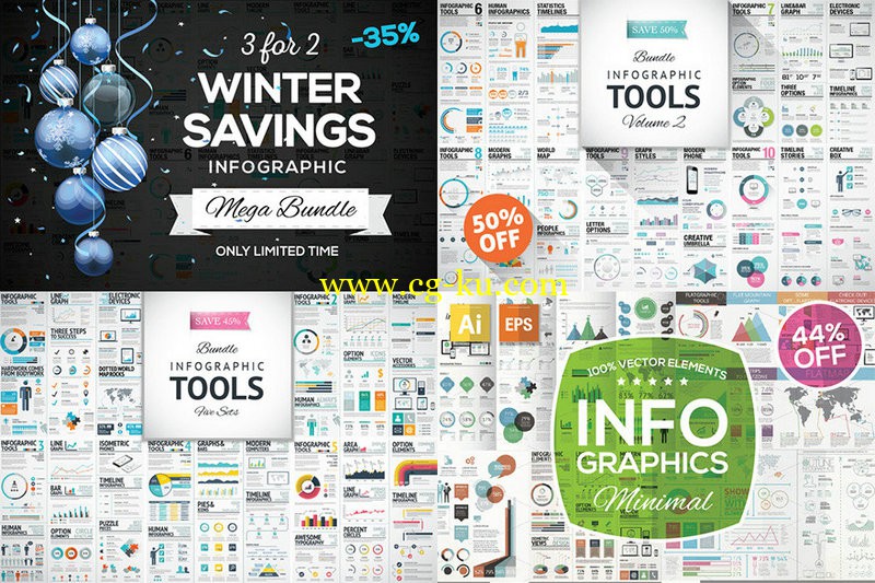 CreativeMarket - 120921-SAVE 35 Infographic Mega Bundle的图片1