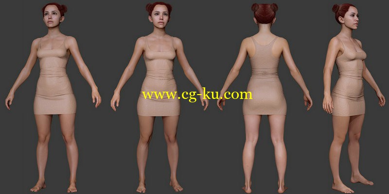 Gumroad - Zbrush Redhair Girl Body Basemesh的图片1