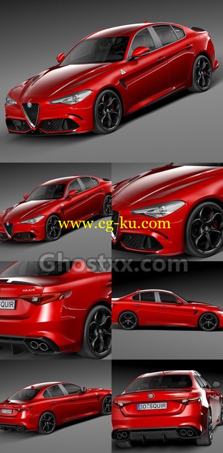 Alfa Romeo Giulia Quadrifoglio 2016 - 3D Model的图片1