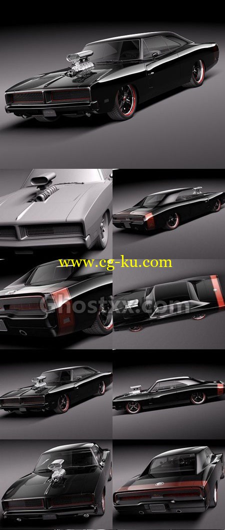 Dodge Charger 1969 Custom - 3D Model的图片1