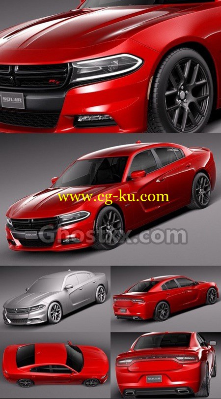 Dodge Charger 2015 - Vray - 3D Model的图片1