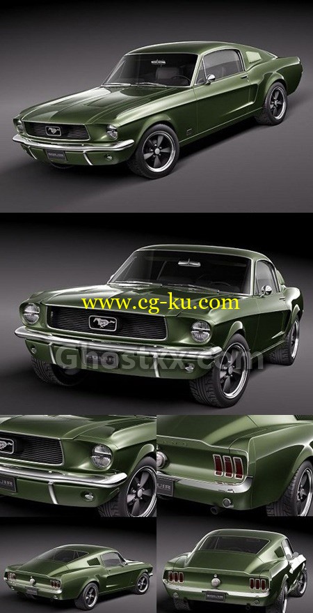 Ford Mustang 1967 Bullit - 3D Model的图片1