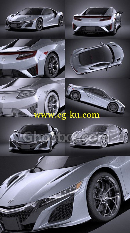 Honda NSX 2017 - Vray - 3D Model的图片1