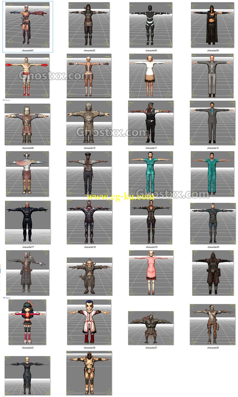 Mixamo Character Pack 64 fbx models的图片1