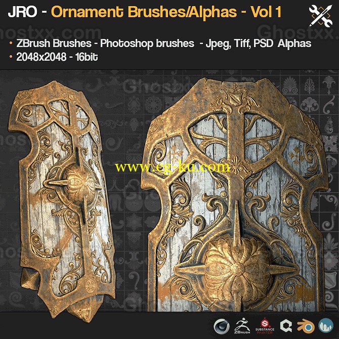 Ornament Brushes Alphas - Vol 1的图片1