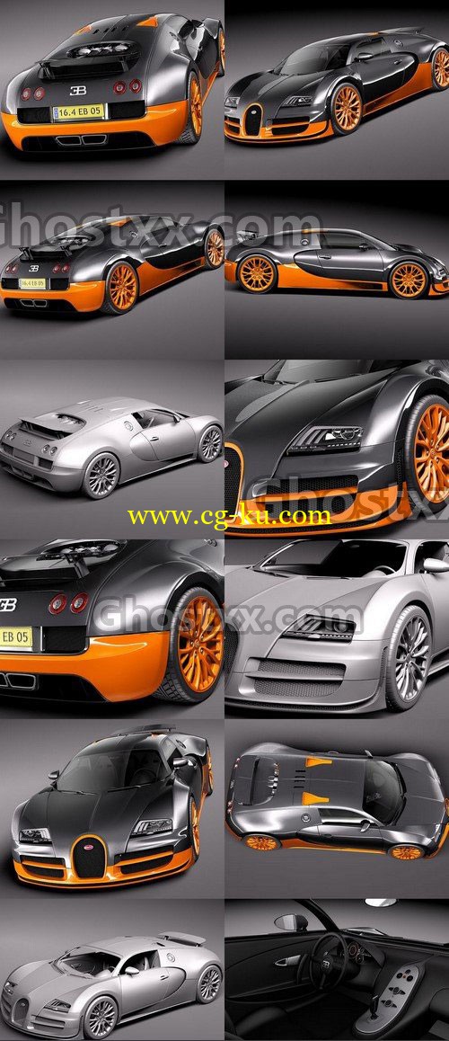 Bugatti Veyron Super Sport 2012 - 3D Model的图片1