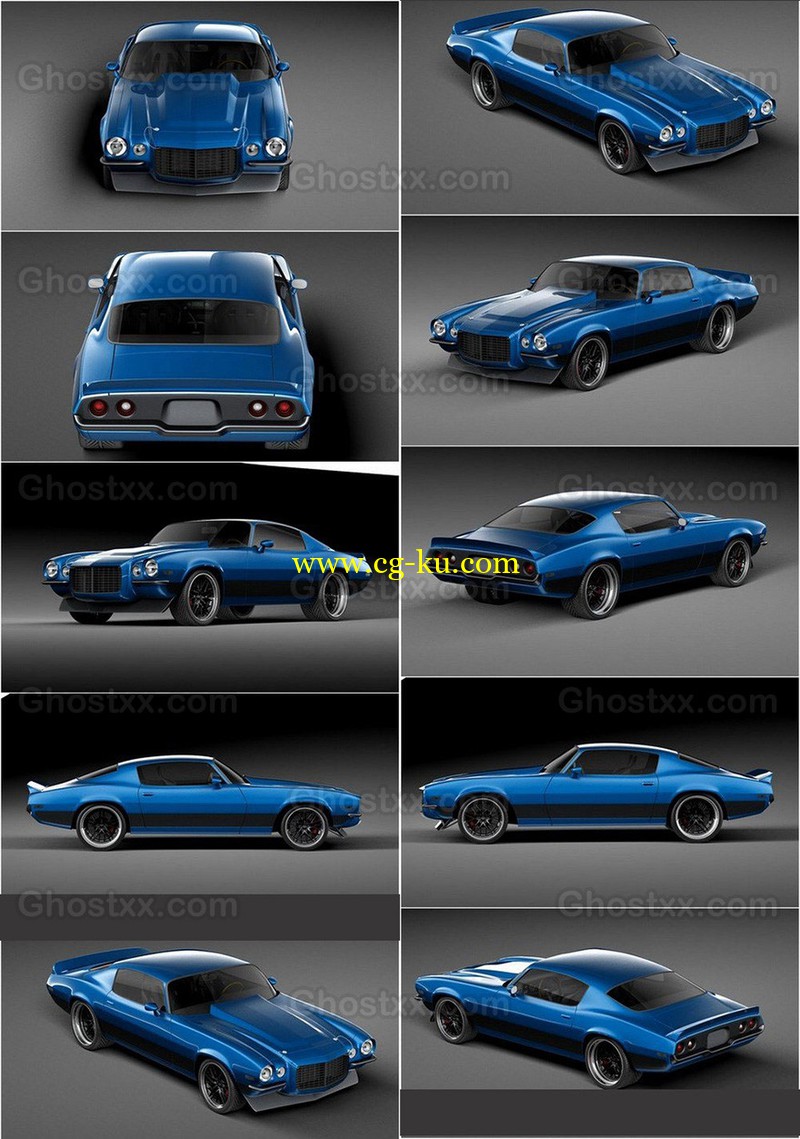 Chevrolet Camaro 1970 ProTouring - 3D Model的图片1