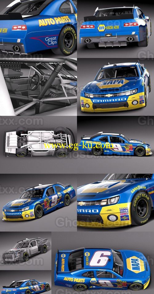 Chevrolet Camaro Nascar NAPA 2014 - 3D Model的图片1