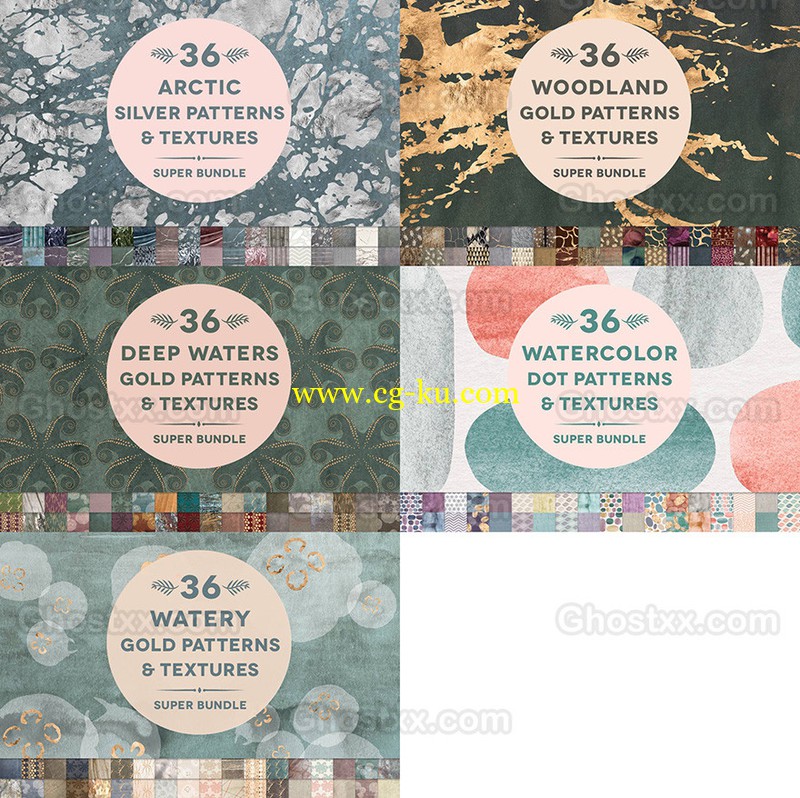 creativemarket - 180 Elemental Textures & Rose Gold的图片1