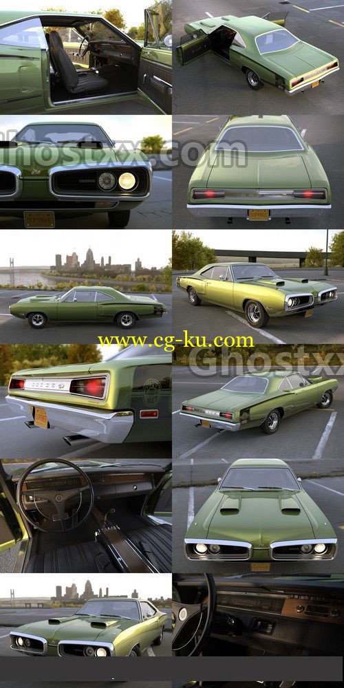 Dodge Coronet Super Bee 1970 - 3D Model的图片1