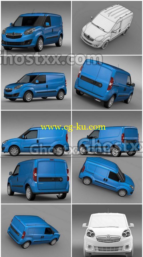 Opel Combo SWB Cargo 2015 - 3D Model的图片1