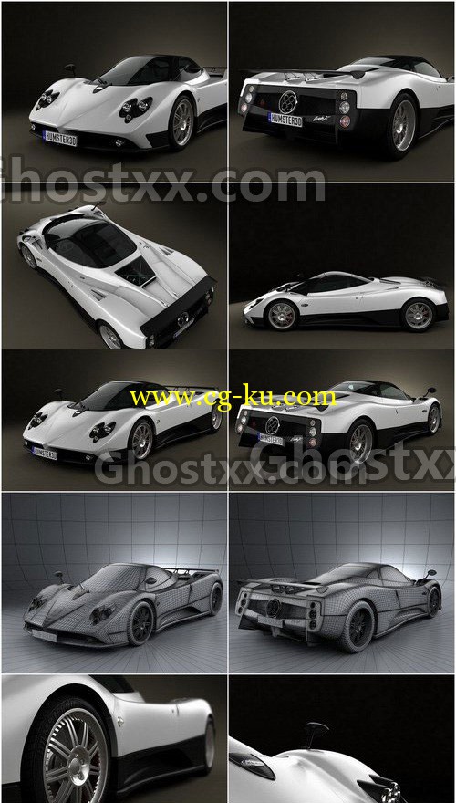 Pagani Zonda F 2005 - Vray - 3D Model  ​的图片1