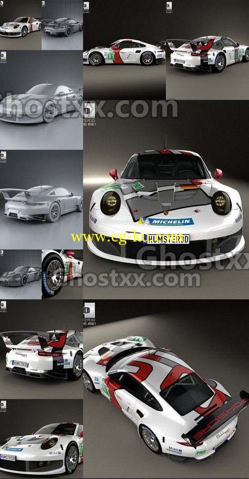 Porsche 911 Carrera (991) RSR 2013 - 3D Model的图片1