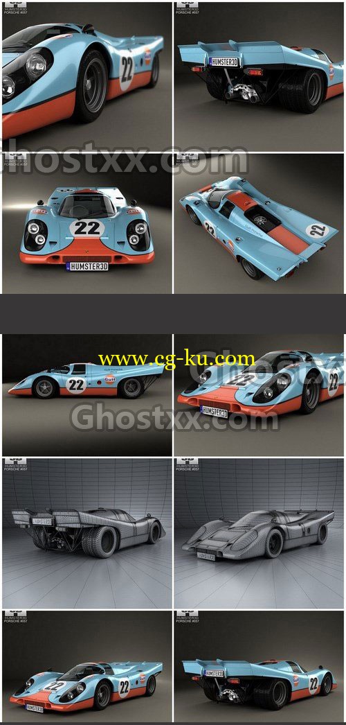 Porsche 917 K 1969 - Vray - 3D model的图片1