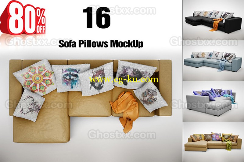 Bundle Sofa Pillow MockUp的图片1