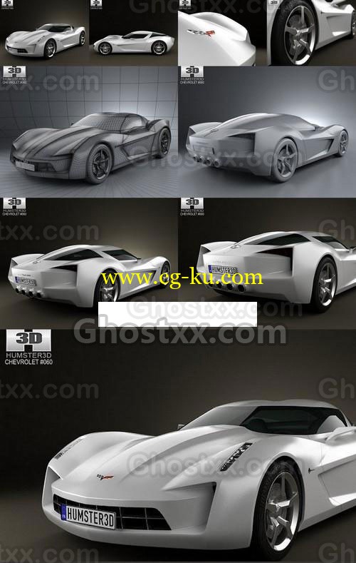 Chevrolet Stingray concept 2009 - Vray - 3D Model的图片1