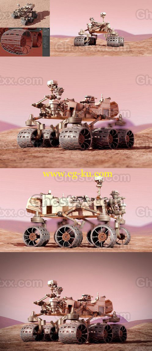 Curiosity Rover Mars - Vray - 3D model的图片1