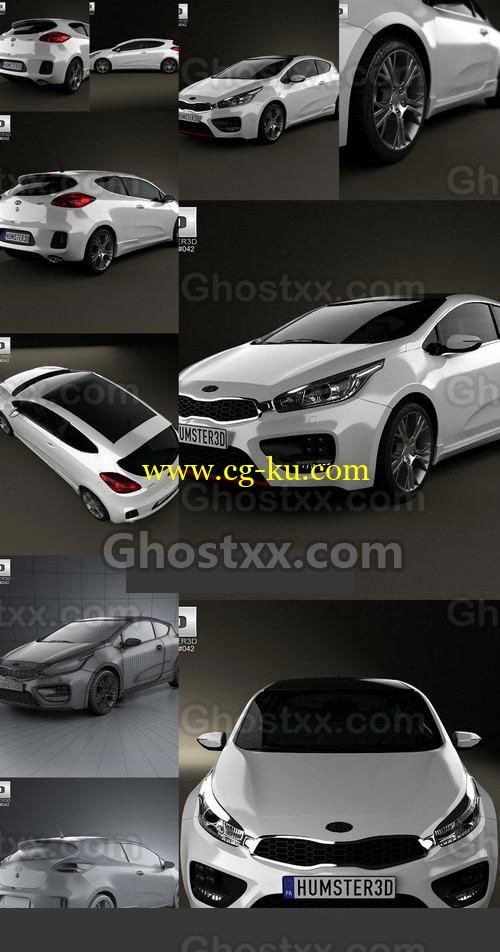 Kia Pro Ceed GT 2014 - Vray - 3D Model的图片1