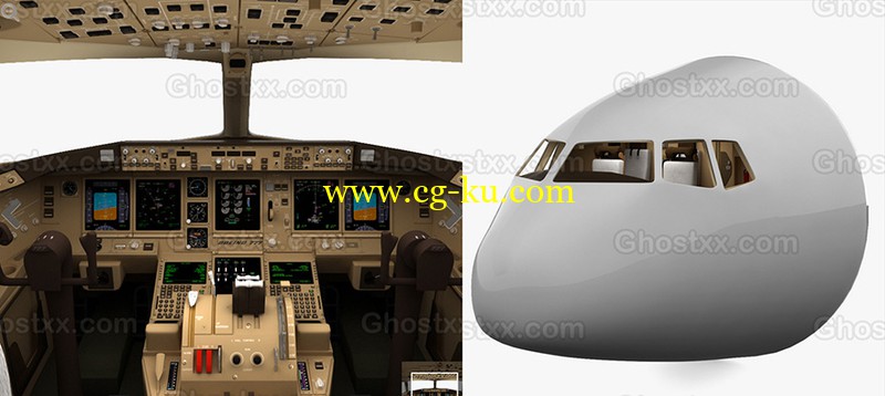 Boeing 777 Cockpit - 3D Model的图片1