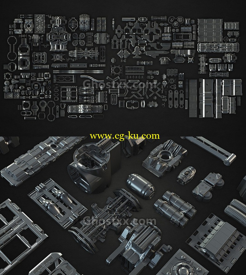 Tech heavy Pro Kit (400+ 2d-3d Elements) - 3D Models的图片1