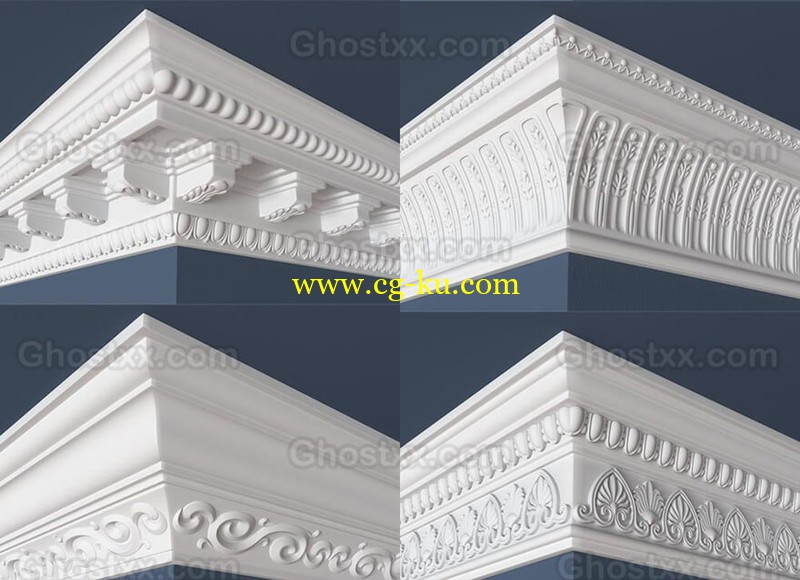 30 Crown Molding Collection - 3D Model的图片1