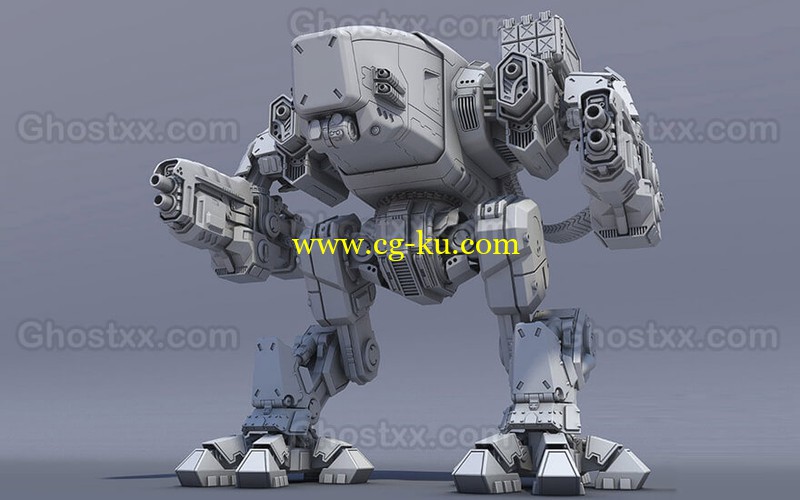 Assault Mech High Poly - 3D Model的图片1