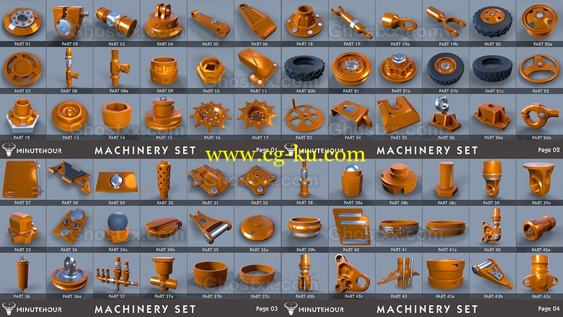 Machinery Set - kitbash - High Poly Pack - 3D Model的图片1