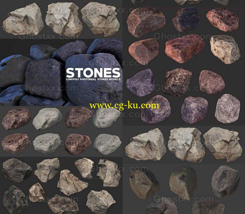 Photoreal Stones - 3D Models的图片1