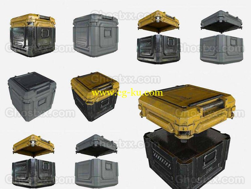 Sci-Fi Industrial Crate Collection - 3D Model的图片1