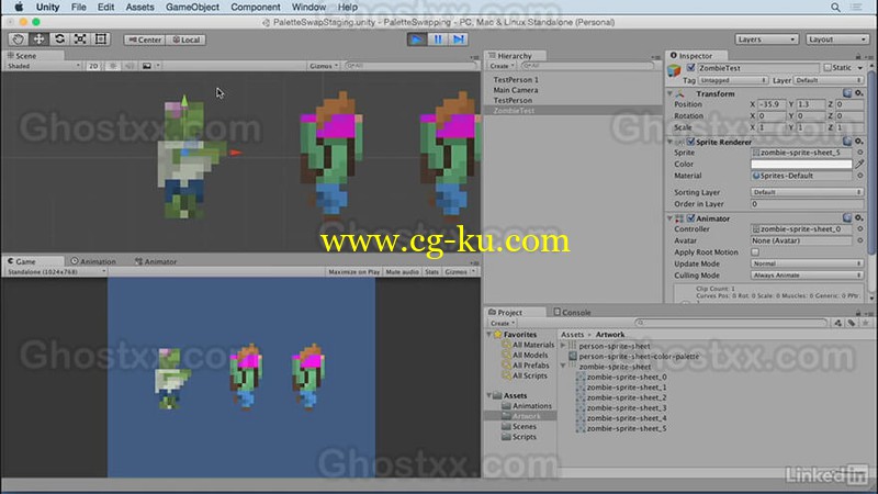 Lynda - Unity 5 2D Emulate Palette Swapping for Sprites的图片1