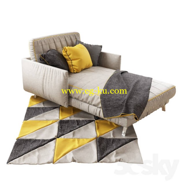 ​GRAY LOUNGING SOFA的图片1