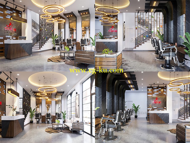 SCENE A.C T.B HAIRSALON - 3D MODEL的图片1