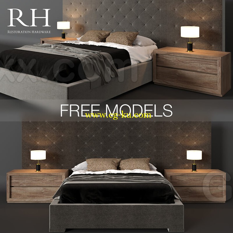 Bed RH - 3d model的图片1