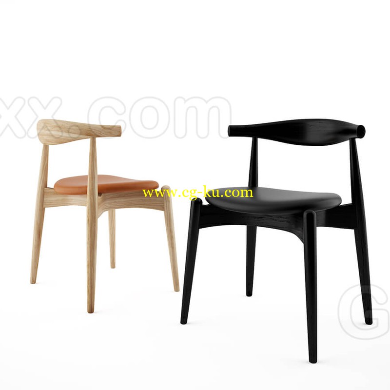 CH 20 Elbow Chair by Hans Wegner - 3d model的图片1