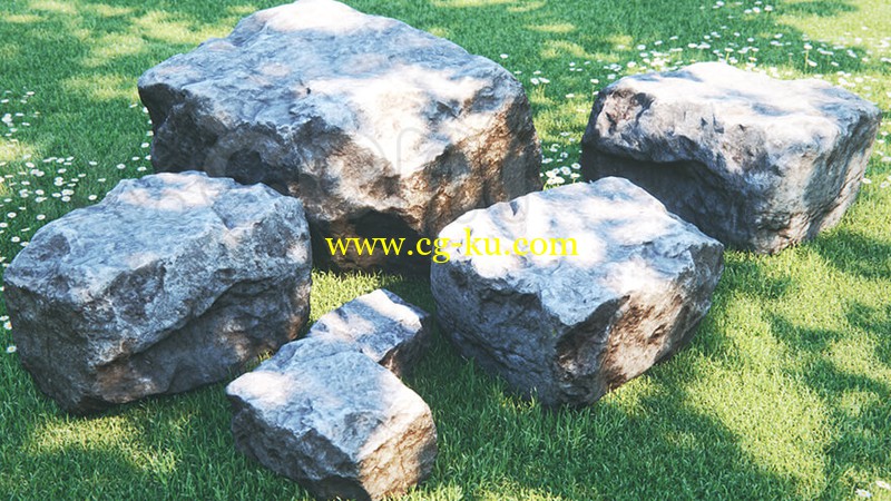 Freebie Photoscanned 3D Rock - 3d model的图片1