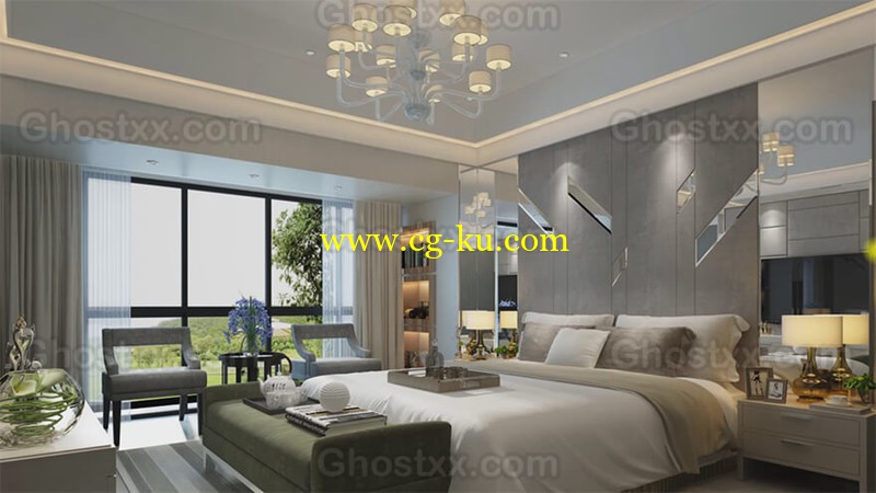 3ds max render - 3ds max vray render - vray settings - Beautiful Bedroom Render with Vray 3.50的图片1