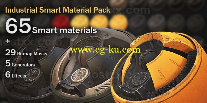 Gumroad - Substance Painter - 65 Industrial Smart Materials的图片1