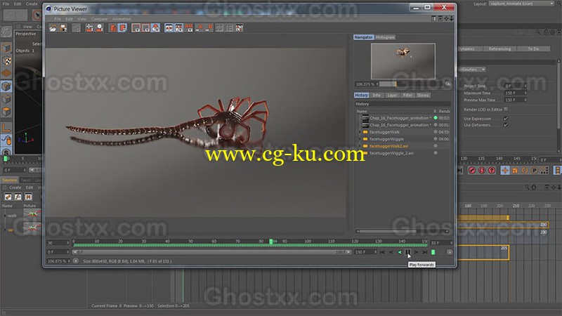 cmiVFX - The Facehugger Series Modeling Texturing Rigging and Animating的图片1