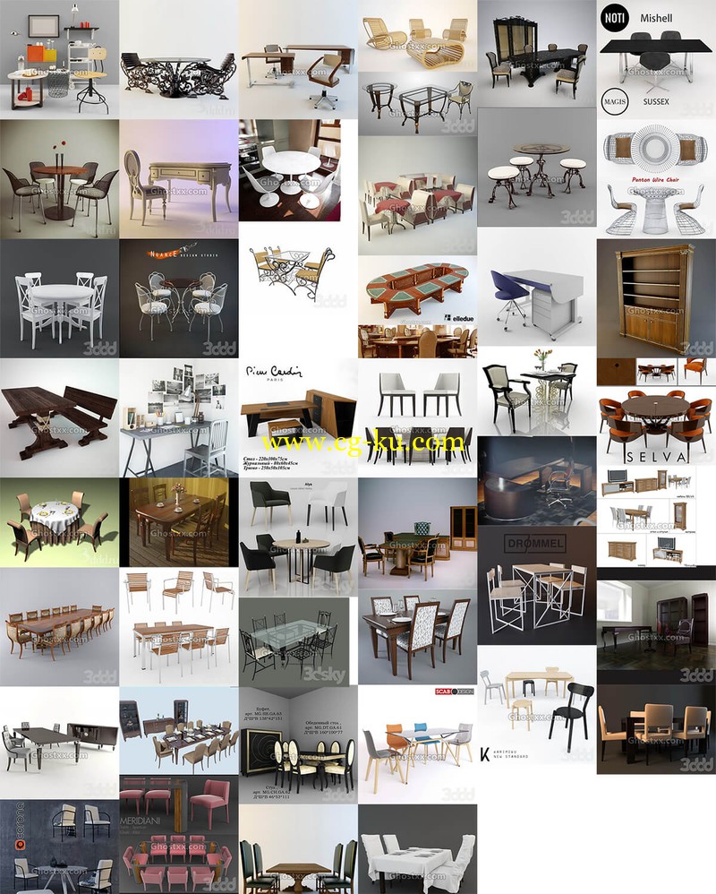 3DSky Free tables+chairs的图片1