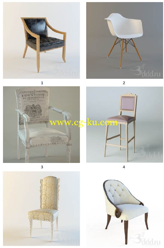 3ddd_木质系列椅子沙发的图片1