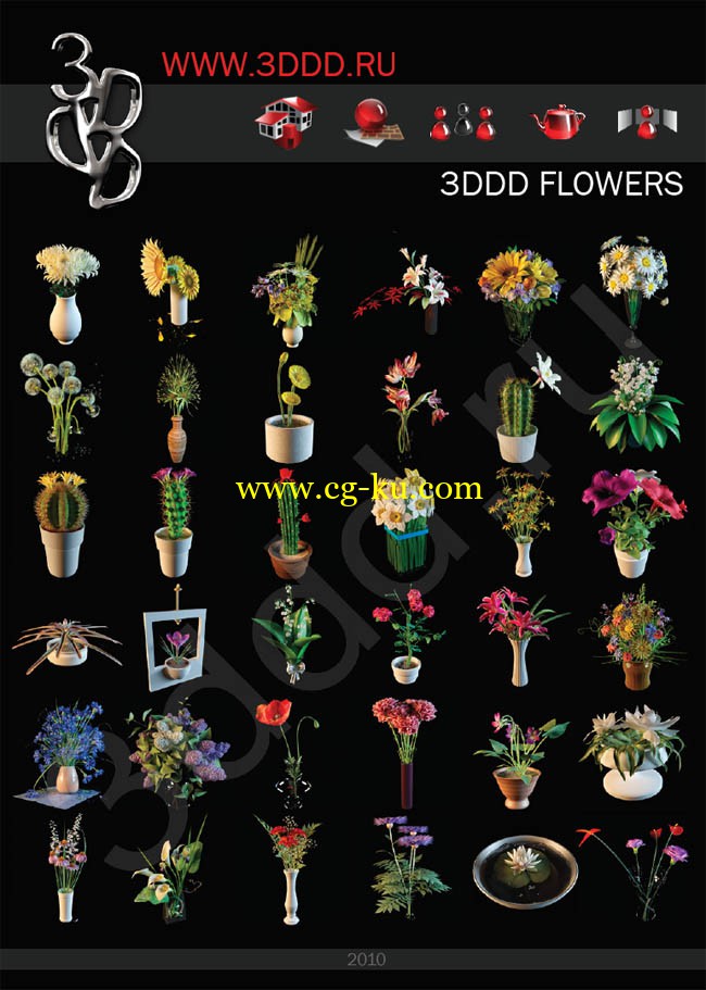 3ddd Flowers 3dmodels 花卉模型的图片1