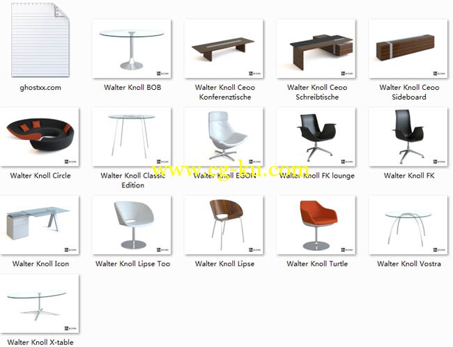 3D Models: Furniture Walter Knoll/3D模型：Walter Knoll家具的图片1